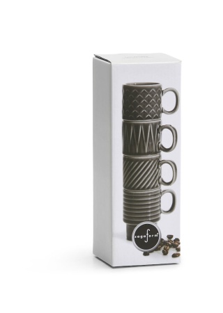 Hrnky na kávu COFFEE & MORE 4ks, šedý Hrnky na kávu COFFEE & MORE 4ks, šedý