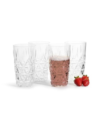 Vysoké sklenice PIKNIK, 4 ks, transparent Vysoké sklenice PIKNIK, 4 ks, transparent