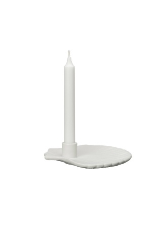 Velký svícen SHELL, bílý BYON Front Velký svícen SHELL, bílý BYON Front