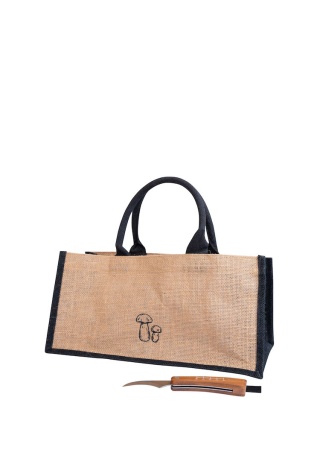 KARL-JOHAN BAG WITH MUSHROOM KNIFE, BEIGE/BLACK default KARL-JOHAN BAG WITH MUSHROOM KNIFE, BEIGE/BLACK default