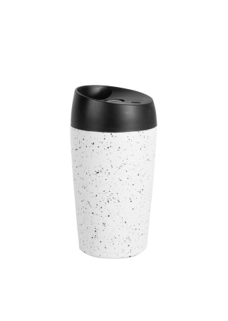 LOKE TRAVEL MUG, LOCKING FUNCTION S, WHITE/BLACK default LOKE TRAVEL MUG, LOCKING FUNCTION S, WHITE/BLACK default