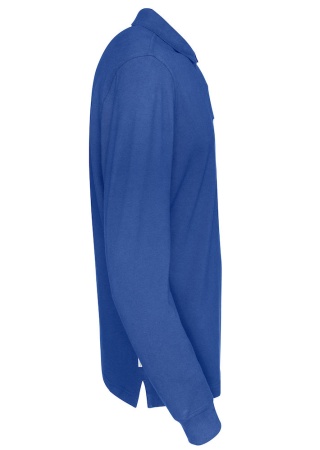 Pánské polo s dlouhým rukávem Cottover (GOTS) Královská modrá Side Pánské polo s dlouhým rukávem Cottover (GOTS) Královská modrá Side