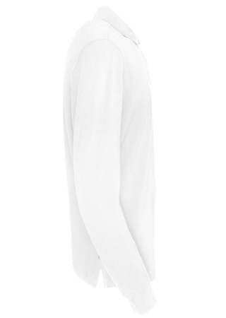 Pánské polo s dlouhým rukávem Cottover (GOTS) Bílá Side Pánské polo s dlouhým rukávem Cottover (GOTS) Bílá Side