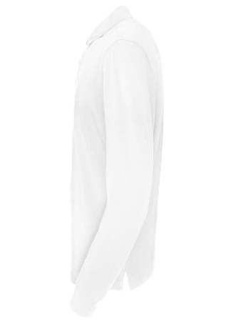 Pánské polo s dlouhým rukávem Cottover (GOTS) Bílá Side Pánské polo s dlouhým rukávem Cottover (GOTS) Bílá Side