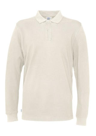 Pánské polo s dlouhým rukávem Cottover (GOTS) Off white Front Pánské polo s dlouhým rukávem Cottover (GOTS) Off white Front