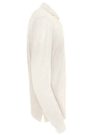 Pánské polo s dlouhým rukávem Cottover (GOTS) Off white Side Pánské polo s dlouhým rukávem Cottover (GOTS) Off white Side