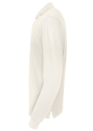 Pánské polo s dlouhým rukávem Cottover (GOTS) Off white Side Pánské polo s dlouhým rukávem Cottover (GOTS) Off white Side