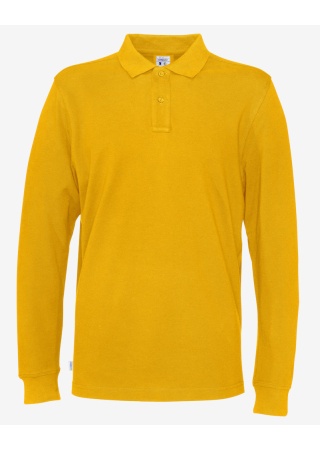 Pánské polo s dlouhým rukávem Cottover (GOTS) Žlutá Front Pánské polo s dlouhým rukávem Cottover (GOTS) Žlutá Front