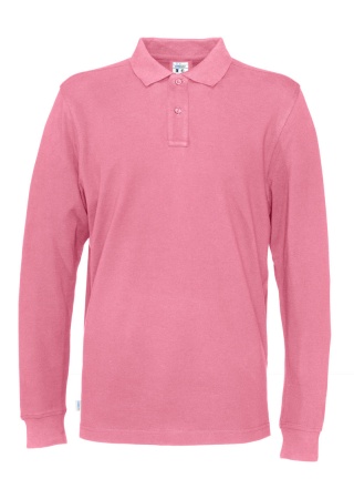 Pánské polo s dlouhým rukávem Cottover (GOTS) Růžová Front Pánské polo s dlouhým rukávem Cottover (GOTS) Růžová Front