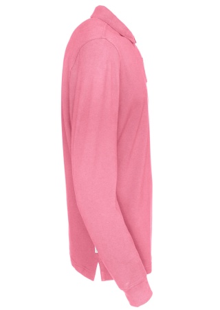 Pánské polo s dlouhým rukávem Cottover (GOTS) Růžová Side Pánské polo s dlouhým rukávem Cottover (GOTS) Růžová Side