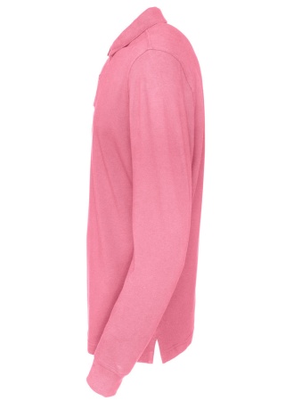 Pánské polo s dlouhým rukávem Cottover (GOTS) Růžová Side Pánské polo s dlouhým rukávem Cottover (GOTS) Růžová Side