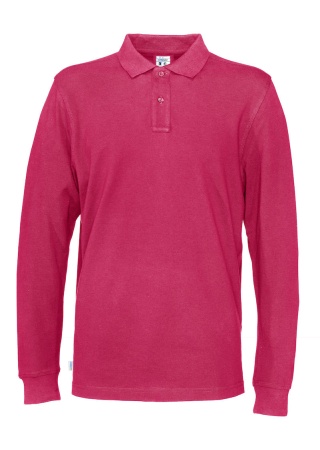 Pánské polo s dlouhým rukávem Cottover (GOTS) Cerise, třešňová Front Pánské polo s dlouhým rukávem Cottover (GOTS) Cerise, třešňová Front