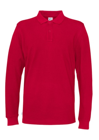 Pánské polo s dlouhým rukávem Cottover (GOTS) Červená Front Pánské polo s dlouhým rukávem Cottover (GOTS) Červená Front