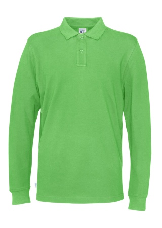 Pánské polo s dlouhým rukávem Cottover (GOTS) Zelená Front Pánské polo s dlouhým rukávem Cottover (GOTS) Zelená Front