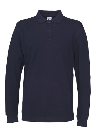 Pánské polo s dlouhým rukávem Cottover (GOTS) Námořní modř Front Pánské polo s dlouhým rukávem Cottover (GOTS) Námořní modř Front
