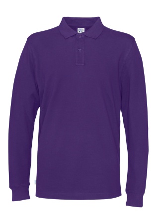 Pánské polo s dlouhým rukávem Cottover (GOTS) Purpurová, nachová Front Pánské polo s dlouhým rukávem Cottover (GOTS) Purpurová, nachová Front