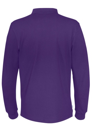 Pánské polo s dlouhým rukávem Cottover (GOTS) Purpurová, nachová Back Pánské polo s dlouhým rukávem Cottover (GOTS) Purpurová, nachová Back