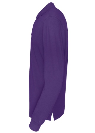 Pánské polo s dlouhým rukávem Cottover (GOTS) Purpurová, nachová Side Pánské polo s dlouhým rukávem Cottover (GOTS) Purpurová, nachová Side