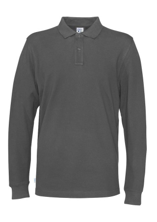 Pánské polo s dlouhým rukávem Cottover (GOTS) Tmavě šedá Charcoal Front Pánské polo s dlouhým rukávem Cottover (GOTS) Tmavě šedá Charcoal Front