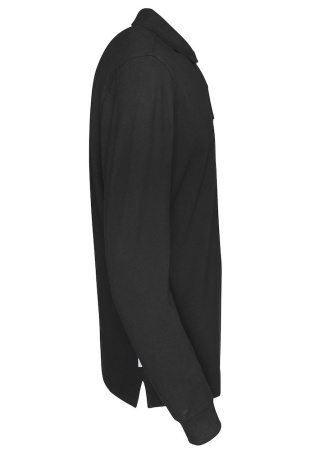 Pánské polo s dlouhým rukávem Cottover (GOTS) Černá Side Pánské polo s dlouhým rukávem Cottover (GOTS) Černá Side