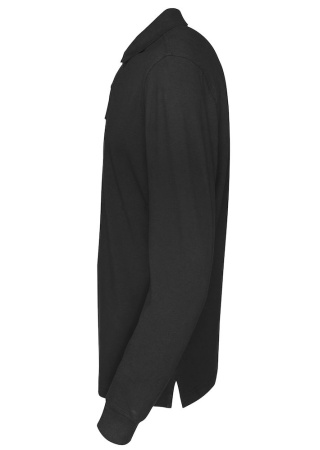 Pánské polo s dlouhým rukávem Cottover (GOTS) Černá Side Pánské polo s dlouhým rukávem Cottover (GOTS) Černá Side