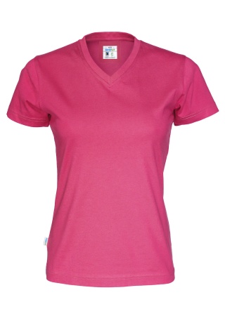 Dámské tričko Cottover s výstřihem do Cerise, třešňová Front Dámské tričko Cottover s výstřihem do Cerise, třešňová Front