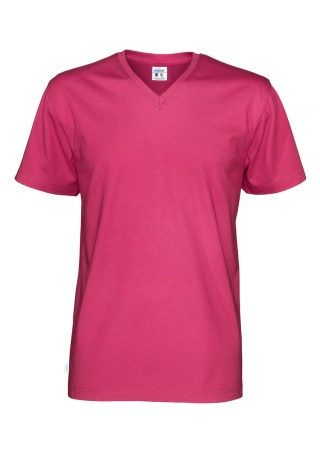 Pánské tričko Cottover s výstřihem do Cerise, třešňová Front Pánské tričko Cottover s výstřihem do Cerise, třešňová Front