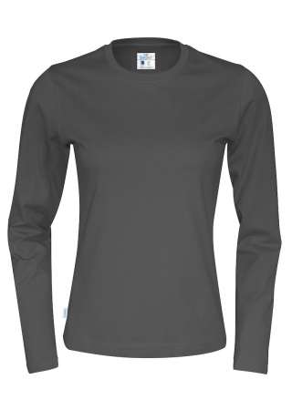 Dámské tričko Cottover s dlouhým rukávem (GOTS) Tmavě šedá Charcoal Front Dámské tričko Cottover s dlouhým rukávem (GOTS) Tmavě šedá Charcoal Front