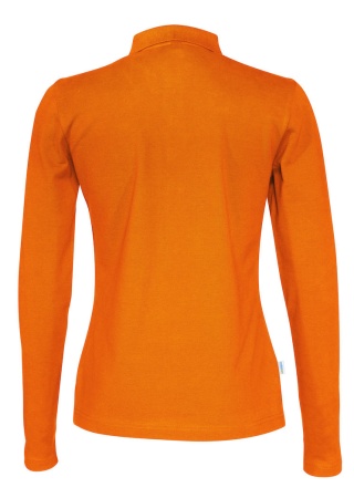Dámské polo tričko s dlouhým rukávem PIQUE (GOTS) Oranžová Back Dámské polo tričko s dlouhým rukávem PIQUE (GOTS) Oranžová Back