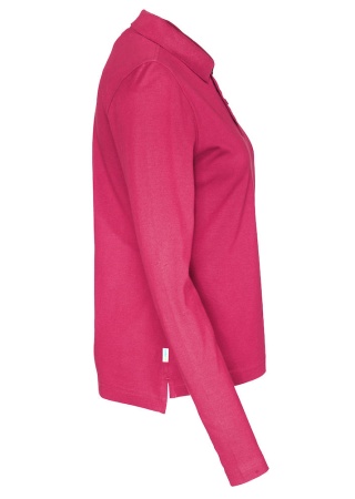 Dámské polo tričko s dlouhým rukávem PIQUE (GOTS) Cerise, třešňová Side Dámské polo tričko s dlouhým rukávem PIQUE (GOTS) Cerise, třešňová Side
