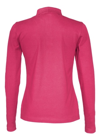 Dámské polo tričko s dlouhým rukávem PIQUE (GOTS) Cerise, třešňová Back Dámské polo tričko s dlouhým rukávem PIQUE (GOTS) Cerise, třešňová Back