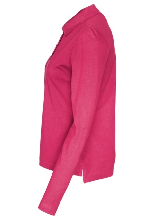 Dámské polo tričko s dlouhým rukávem PIQUE (GOTS) Cerise, třešňová Side Dámské polo tričko s dlouhým rukávem PIQUE (GOTS) Cerise, třešňová Side