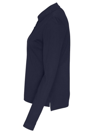 Dámské polo tričko s dlouhým rukávem PIQUE (GOTS) Námořní modř Side Dámské polo tričko s dlouhým rukávem PIQUE (GOTS) Námořní modř Side