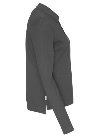 Dámské polo tričko s dlouhým rukávem PIQUE (GOTS) Tmavě šedá Charcoal Side Dámské polo tričko s dlouhým rukávem PIQUE (GOTS) Tmavě šedá Charcoal Side