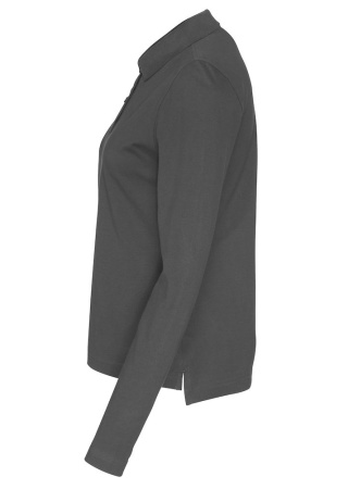 Dámské polo tričko s dlouhým rukávem PIQUE (GOTS) Tmavě šedá Charcoal Side Dámské polo tričko s dlouhým rukávem PIQUE (GOTS) Tmavě šedá Charcoal Side