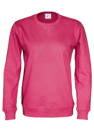 Mikina CREW NECK (GOTS) Cerise, třešňová Front Mikina CREW NECK (GOTS) Cerise, třešňová Front