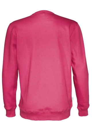 Mikina CREW NECK (GOTS) Cerise, třešňová Back Mikina CREW NECK (GOTS) Cerise, třešňová Back