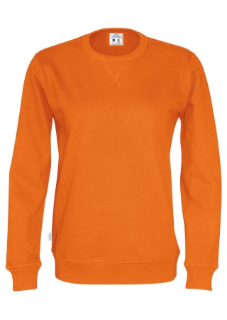 Mikina CREW NECK (GOTS) Oranžová Front Mikina CREW NECK (GOTS) Oranžová Front