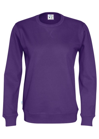 Mikina CREW NECK (GOTS) Purpurová, nachová Front Mikina CREW NECK (GOTS) Purpurová, nachová Front