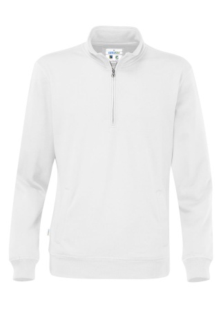 Mikina Cottover s 1/2 zipem (GOTS) Bílá Front Mikina Cottover s 1/2 zipem (GOTS) Bílá Front