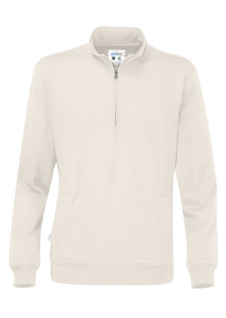 Mikina Cottover s 1/2 zipem (GOTS) Off white Front Mikina Cottover s 1/2 zipem (GOTS) Off white Front