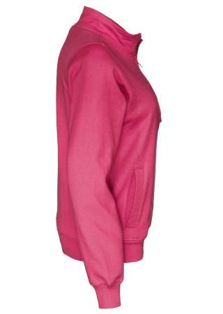 Mikina Cottover s 1/2 zipem (GOTS) Cerise, třešňová Side Mikina Cottover s 1/2 zipem (GOTS) Cerise, třešňová Side
