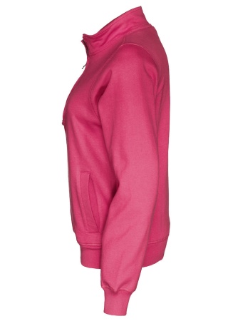 Mikina Cottover s 1/2 zipem (GOTS) Cerise, třešňová Side Mikina Cottover s 1/2 zipem (GOTS) Cerise, třešňová Side