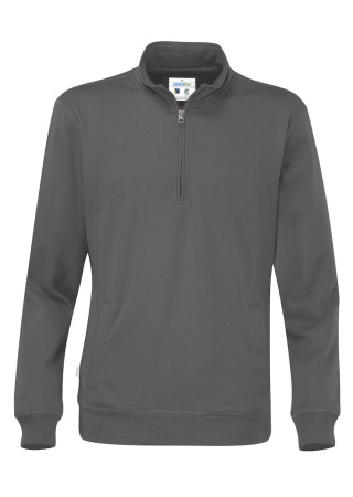Mikina Cottover s 1/2 zipem (GOTS) Tmavě šedá Charcoal Front Mikina Cottover s 1/2 zipem (GOTS) Tmavě šedá Charcoal Front