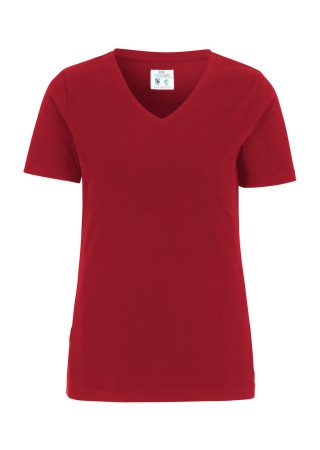 Dámské tričko Cottover STRETCH V-NECK Červená Front Dámské tričko Cottover STRETCH V-NECK Červená Front