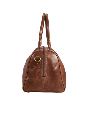 Kožená cestovní taška LEATHER LINE TRAVELBAG COGNAC Side Kožená cestovní taška LEATHER LINE TRAVELBAG COGNAC Side
