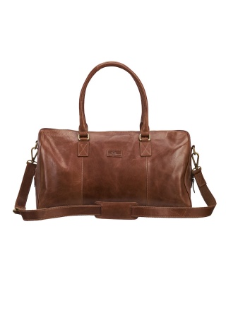 Kožená cestovní taška LEATHER LINE TRAVELBAG COGNAC Front Kožená cestovní taška LEATHER LINE TRAVELBAG COGNAC Front