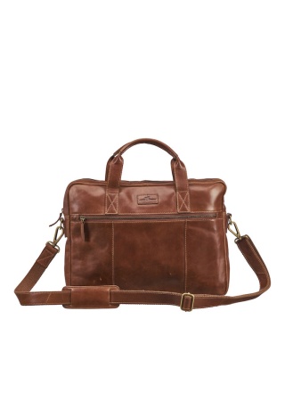 Kožená taška na notebook přes rameno LEATHER LINE COGNAC Front Kožená taška na notebook přes rameno LEATHER LINE COGNAC Front