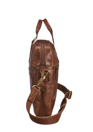 Kožená taška na notebook přes rameno LEATHER LINE COGNAC Side Kožená taška na notebook přes rameno LEATHER LINE COGNAC Side