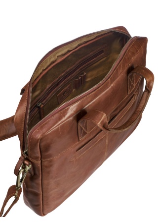 Kožená taška na notebook přes rameno LEATHER LINE COGNAC Side Kožená taška na notebook přes rameno LEATHER LINE COGNAC Side